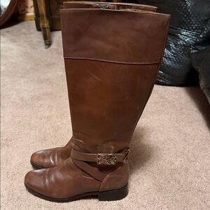 Michael Kors Chestnut Brown Leather Tall Riding Boots